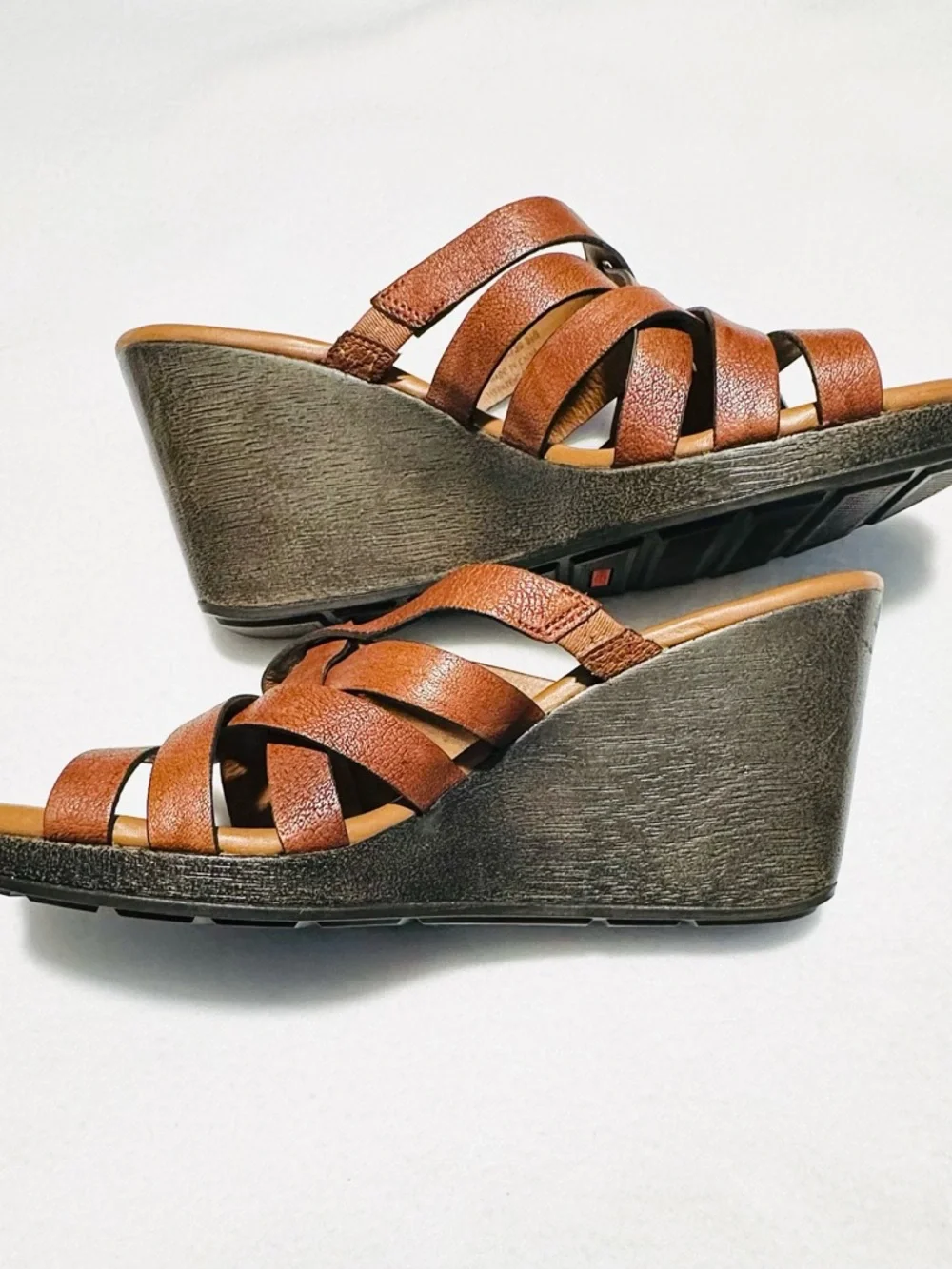Cole Haan Nike Air Strappy Woven Leather Wedge Slide Sandals,Size 8.5B - Picture 5 of 9